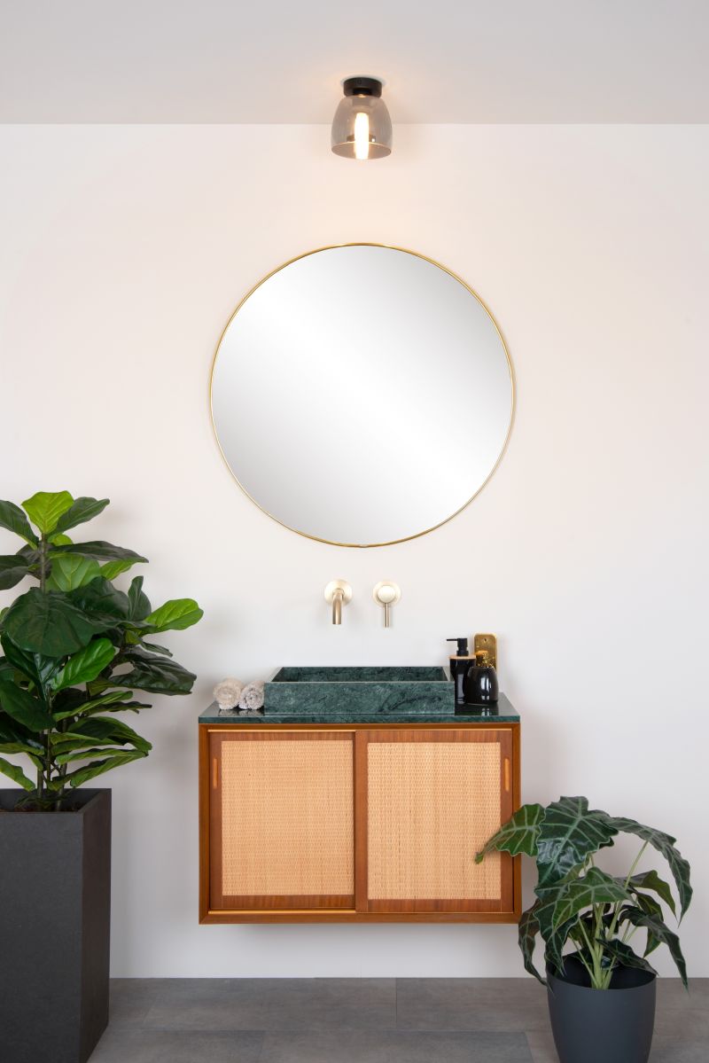 Lucide TYLER - Zapustené stropné svietidlo Kúpeľňa - Ø 16,1 cm - 1xG9 - IP44 - Čierna